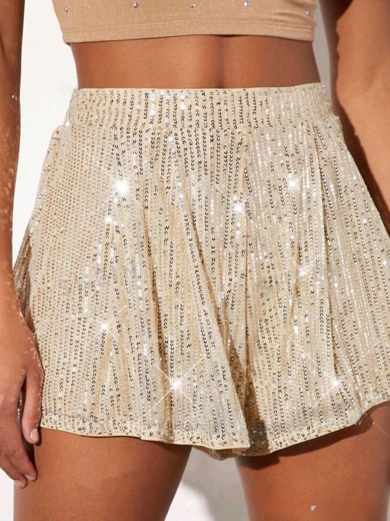 Women's Shiny Sequin Shorts Sparkling Skirt Pants_voghion.com
