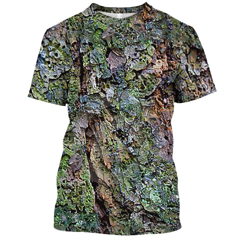 Outdoor Camouflage Jungle Camo Sommer Herren T-Shirt Lustiges O-Ausschnitt Schnelltrocknend Lose Jagd Tough Guy Persönlichkeit Kurzarm Top_voghion.com