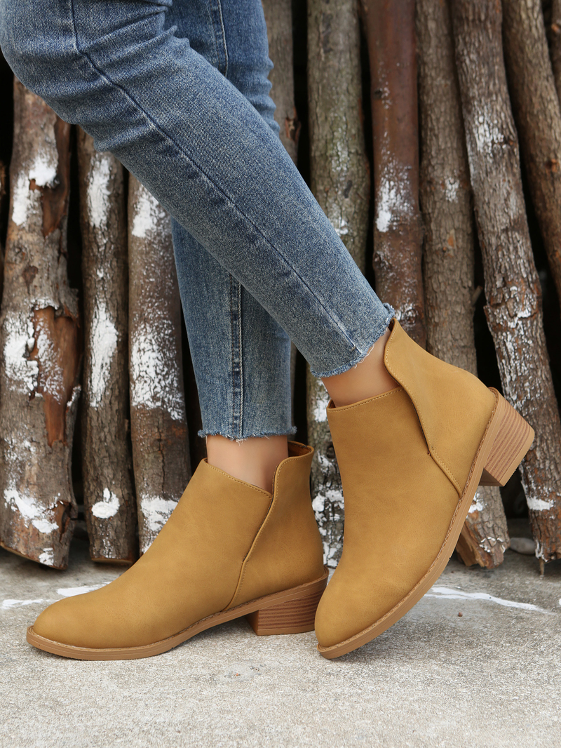 Women's shoes autumn and winter new large size suede Martin boots women's thick heel solid color women's short boots in stock one drop_voghion.com
