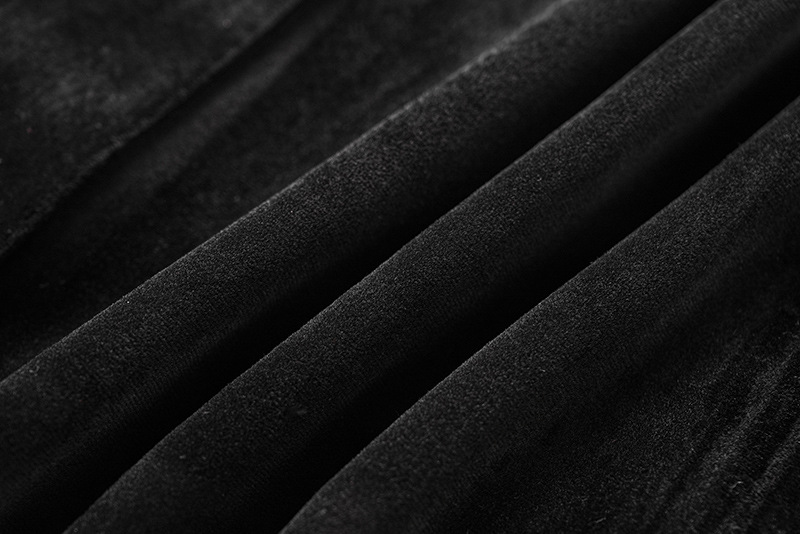 Abito nero decorato con piume a pois, giacca, top in piume di struzzo, abitino da donna_voghion.com