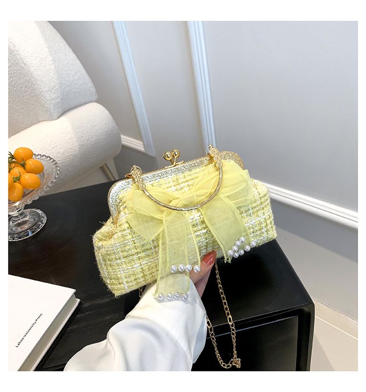 Women's simple gentle handbag 2023 spring and summer new style elegant shoulder messenger bag chain bag women's bag_voghion.com