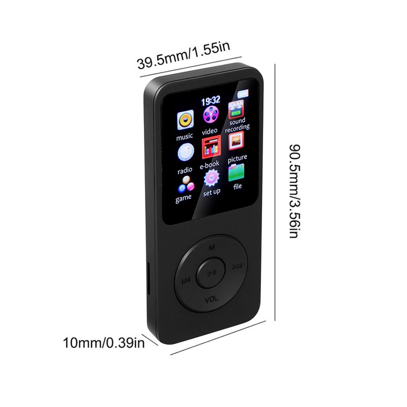 MPZ Type-C Hifi Lossless Music Player Bluetooth-Compatible5.0 Student Walkman Support FM Radio E-Book Recording For Kids_voghion.com