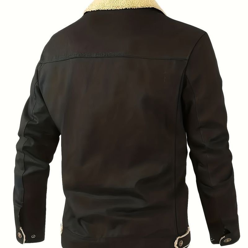 Giacca da lavoro oversize da uomo, foderata in pile di poliestere, a maniche corte, stile britannico giovanile, autunno inverno 2024_voghion.com