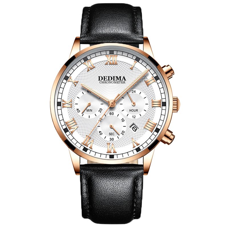 Three-eye Six-pin Multi-function Men's Waterproof Luminous Ultra-thin Wrist Watch Hot Selling Watches_voghion.com