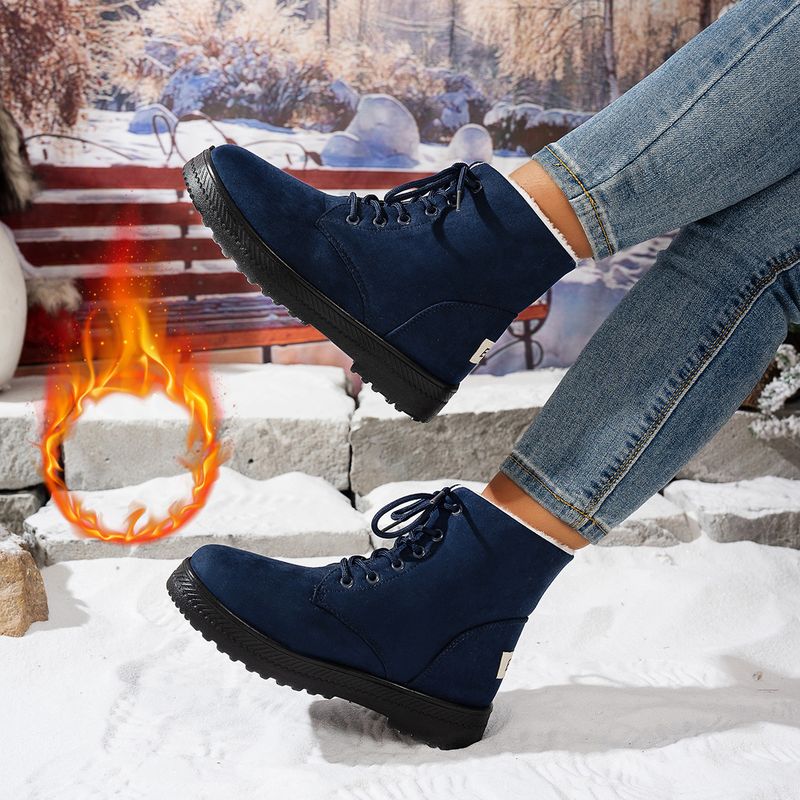 Snow Outdoor Lightweight Non-Slip Lace-Up Thickened Warm Women's Cotton Boots European Size 45_voghion.com