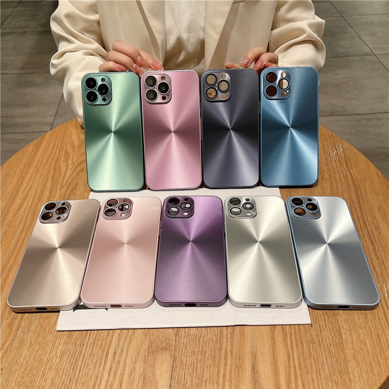 Coque de téléphone de luxe à cadre carré en Grain de CD coloré, étui de protection d'objectif pour iPhone 11 12 13 14 Pro Max 14 Plus_voghion.com