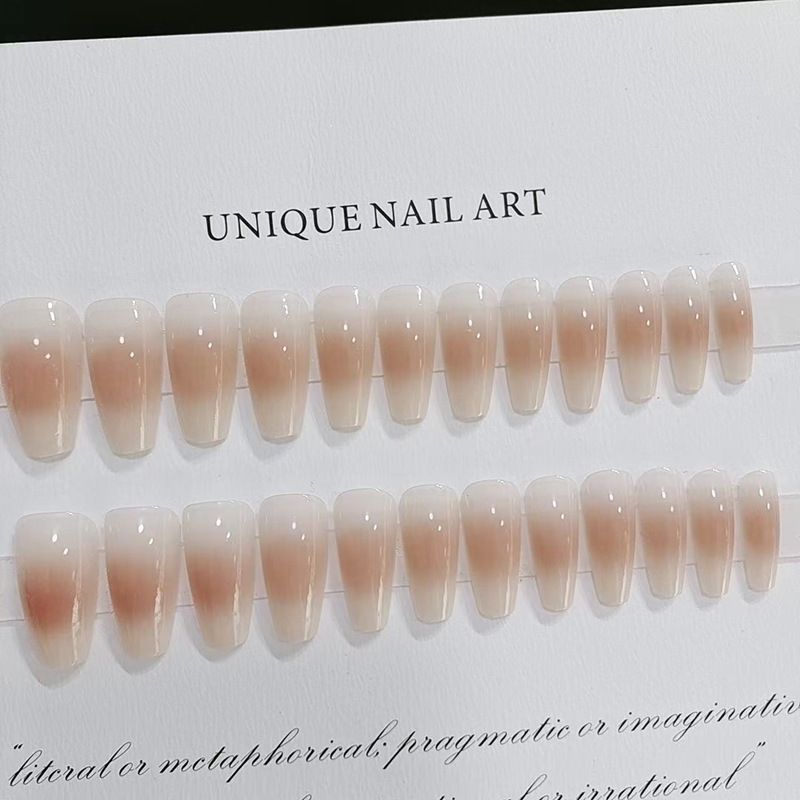 Zhen Huan Hua Fei Face Touch Ice Transparent Long Trapezoidal European And American Style Wearable Nails Finished_voghion.com