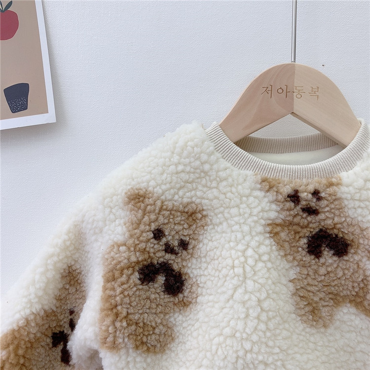 Roupas de bebê urso de bebê grosso com capuz menino casaco quente com lã casaco de inverno_voghion.com