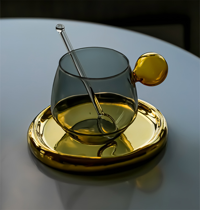 Tazza da caffè latte di lusso, di alta qualità, con piattino, set da tè inglese pomeridiano di alta qualità e raffinato, di design di nicchia_voghion.com