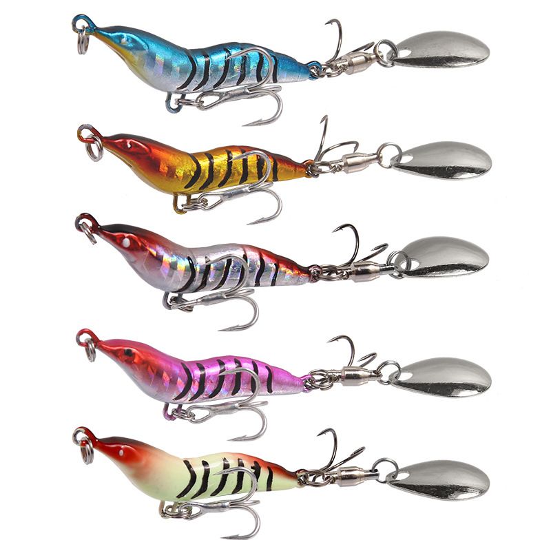 Lure Bait Long Throw Full Attack Garneļu Metāla ēsma VIB Blood Groove Āķis Vistas nags āķis Rotējošais vizulis simulācijas ēsma zvejas rīks_voghion.com