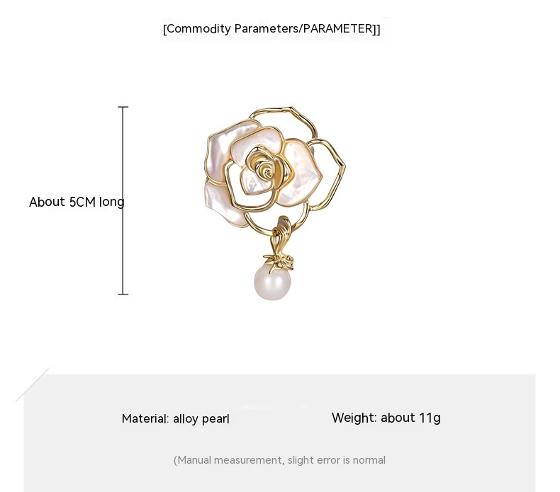 A Niche Design with Camellia Flower Brooch for Women's Autumn Suits Large Pin for Fixing Clothes and High-end Floral Accessories_voghion.com