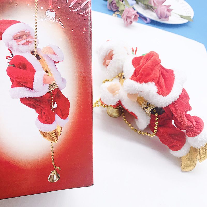 Weihnachts-Kletterspielzeug mit 3 Geschwindigkeiten und Doppelschalter, goldene Füße und Leiter – festliche Weihnachtsdekoration für Kinder und Erwachsene_voghion.com