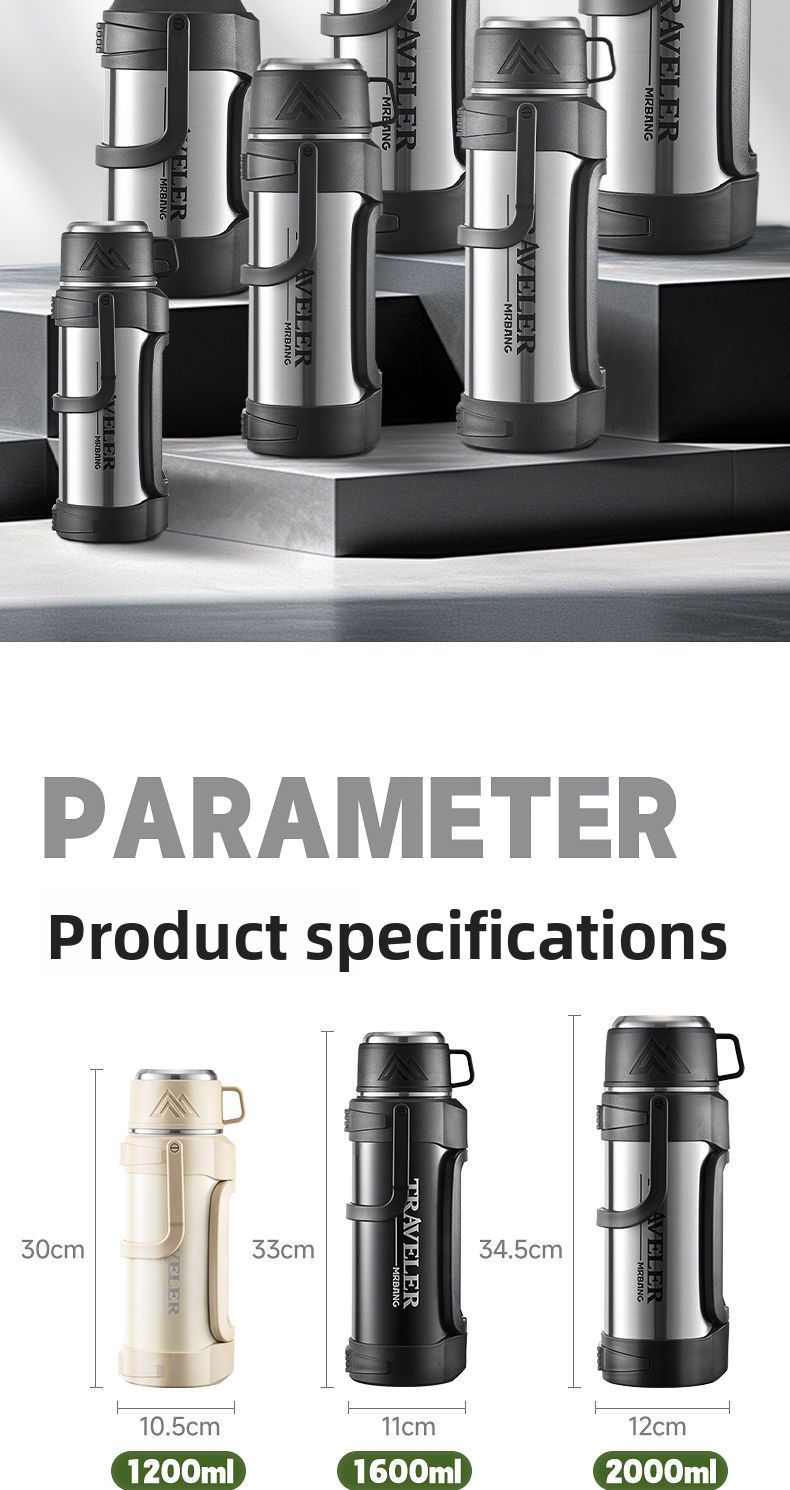 Tazza termica per alimenti in acciaio inossidabile, portatile, per sport all'aria aperta, extra large, per auto e viaggi_voghion.com