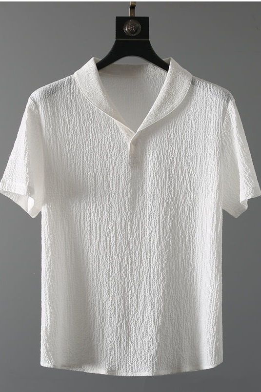 Set di camicie da uomo in filato leggero Bubble Yarn a righe antipiega con colletto rialzato, traspirante e confortevole, a maniche lunghe, per un look casual_voghion.com