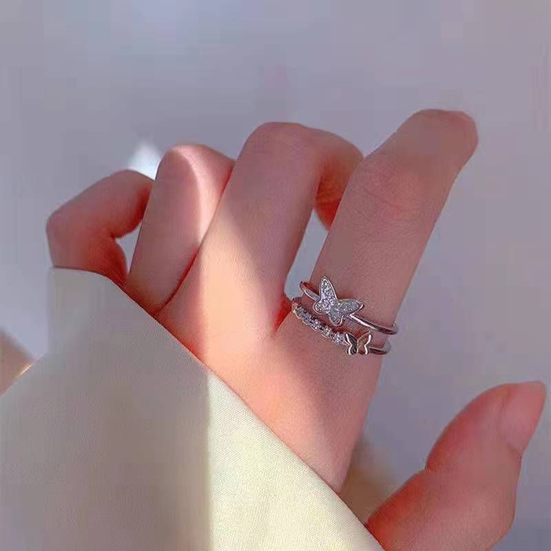 Ins Cold Style For Women, Niche Design Sense Combination Set Ring, Sweet Cool Simple Open Personality Knuckle Ring Trend_voghion.com
