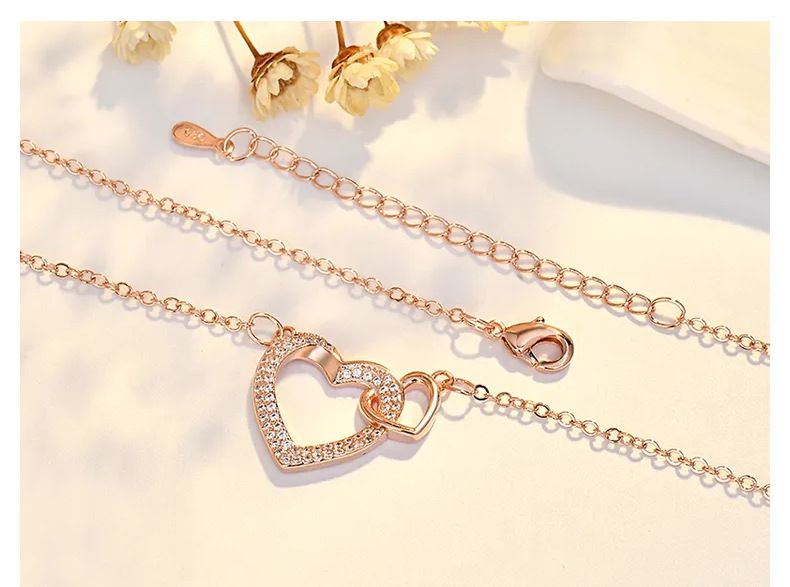 To Peach Summer Kadınlar İçin Yüksek Kaliteli Kalp Şeklinde Köprücük Kemiği Zincir Kolye_voghion.com