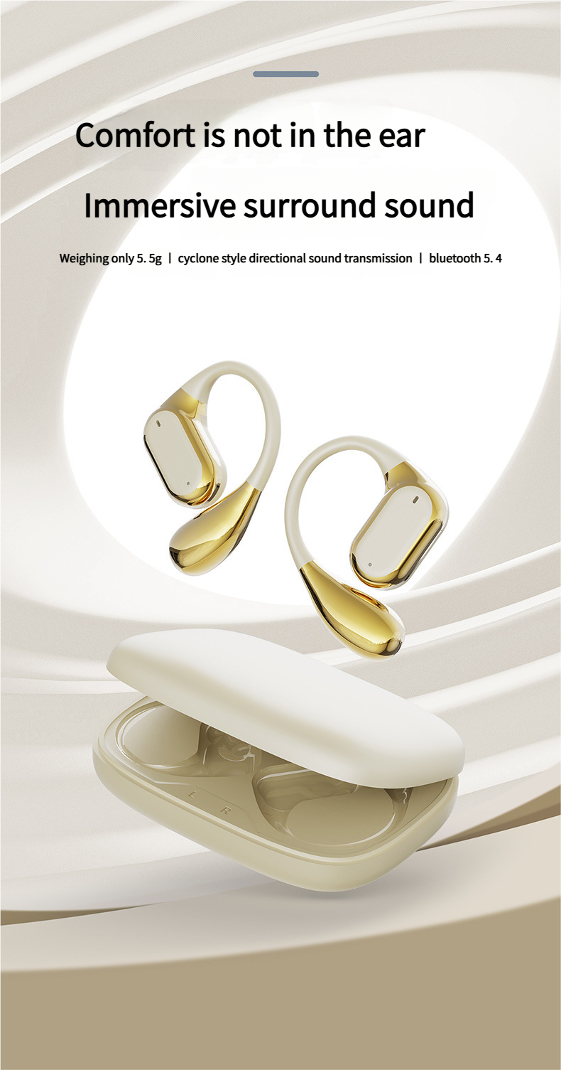 11 Open Ear Bluetooth Headphones Wireless Clip-On Earbuds HD Call Smart Touch Control Bone Conduction_voghion.com