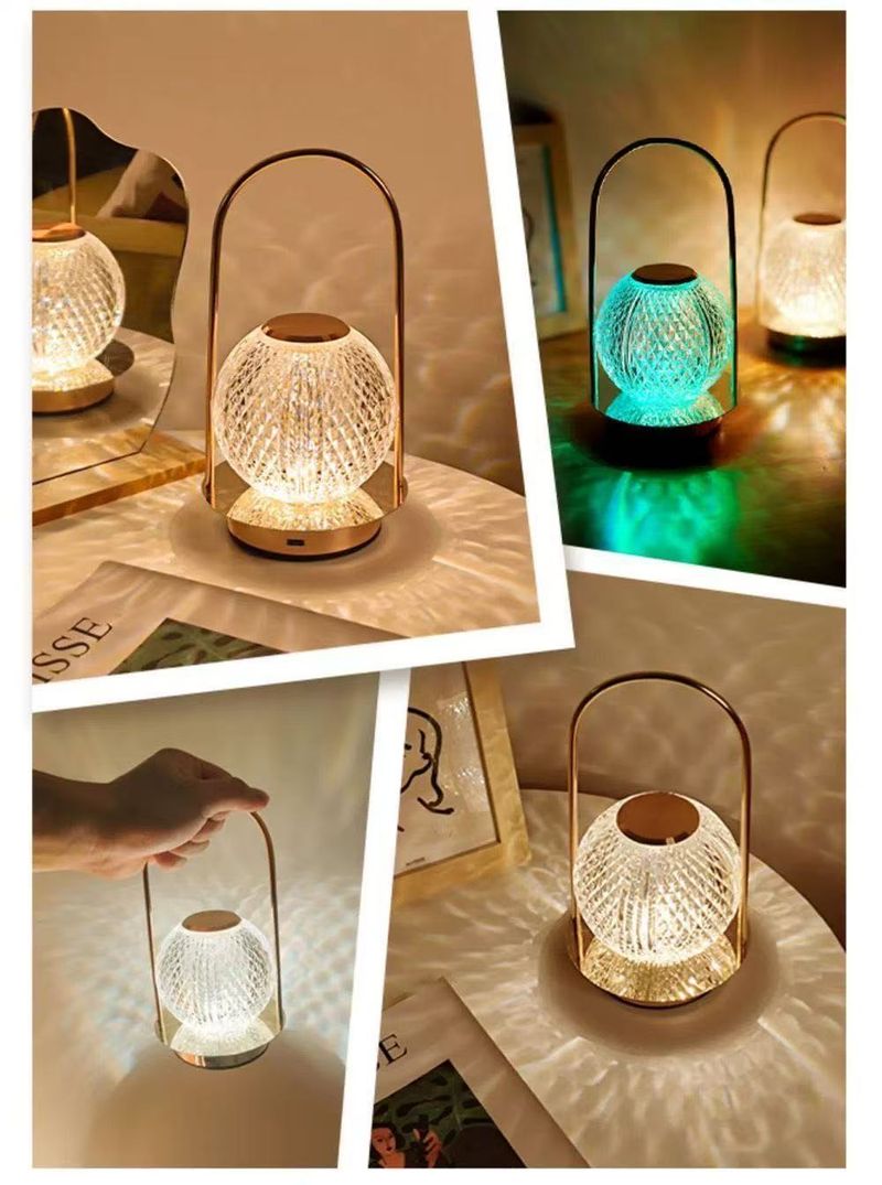 Lampada da tavolo in metallo portatile da campeggio creativa per ragazza turca INS, luce notturna per camera da letto e comodino_voghion.com