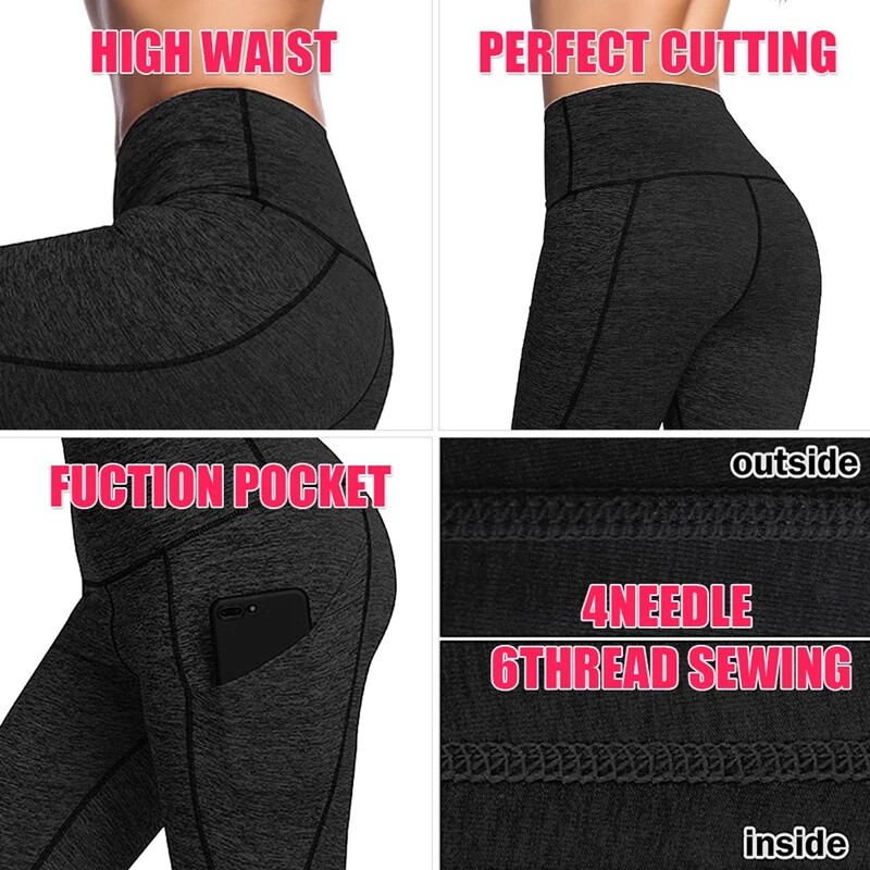 SUPERFLOWER ženske športne pajkice z visokim pasom Fiess pajkice joga hlače z žepi, 4-smerno raztegljive_voghion.com