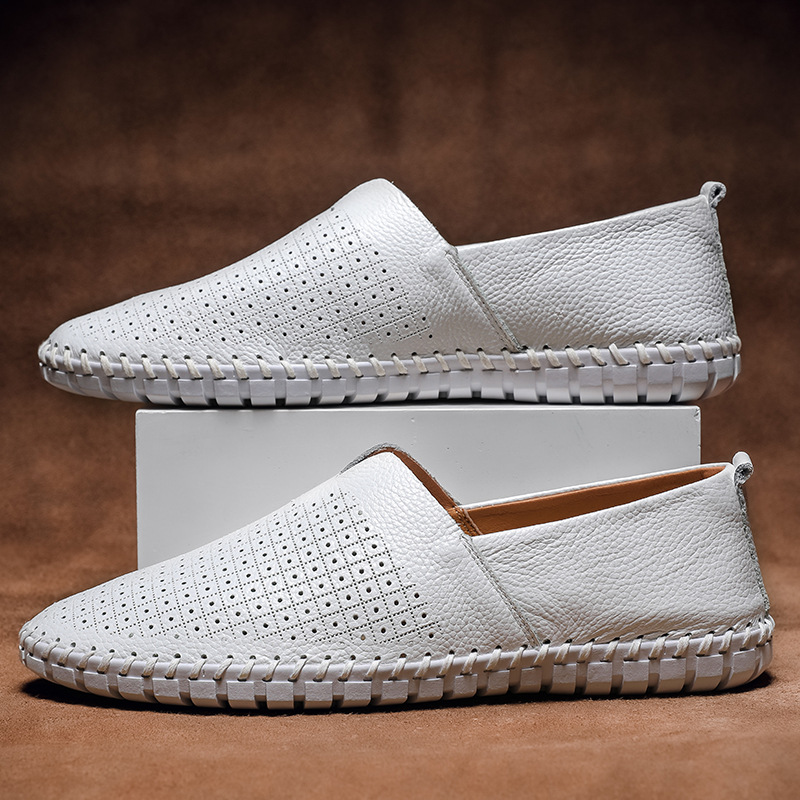 Scarpe da guida traspiranti basse, comode e comode, da uomo, in pelle, di qualità imbattibile, casual e alla moda._voghion.com