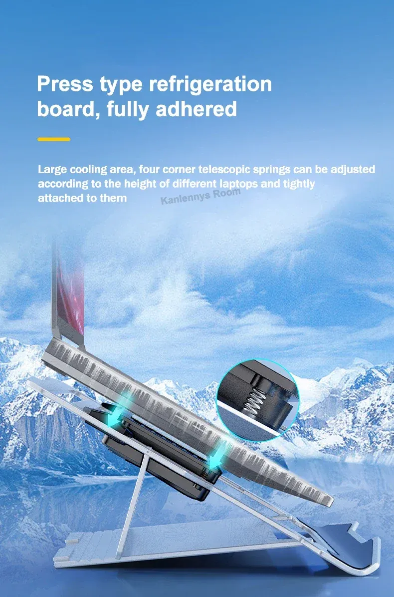 100% Authentic Product LZ-D20 Notebook Cooling Pad Aluminum Alloy Bracket Semiconductor Refrigeration Multi Angle Adjustable Laptop/Tablet_voghion.com