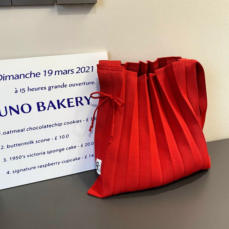 Borsa a tracolla coordinata da donna, in maglia tinta unita, per tutti i giorni, in stile macaron, fresca primavera e autunno_voghion.com