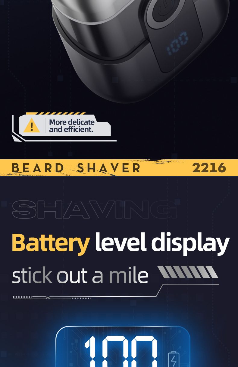 Magnetischer Doppelrotationsrasierer – 60 Min. Laufzeit, 45 dB leise, IPX7 abwaschbar, schwebende Scherköpfe für eine sanfte Rasur (Gunmetal/Silber, wiederaufladbar über USB-C)_voghion.com