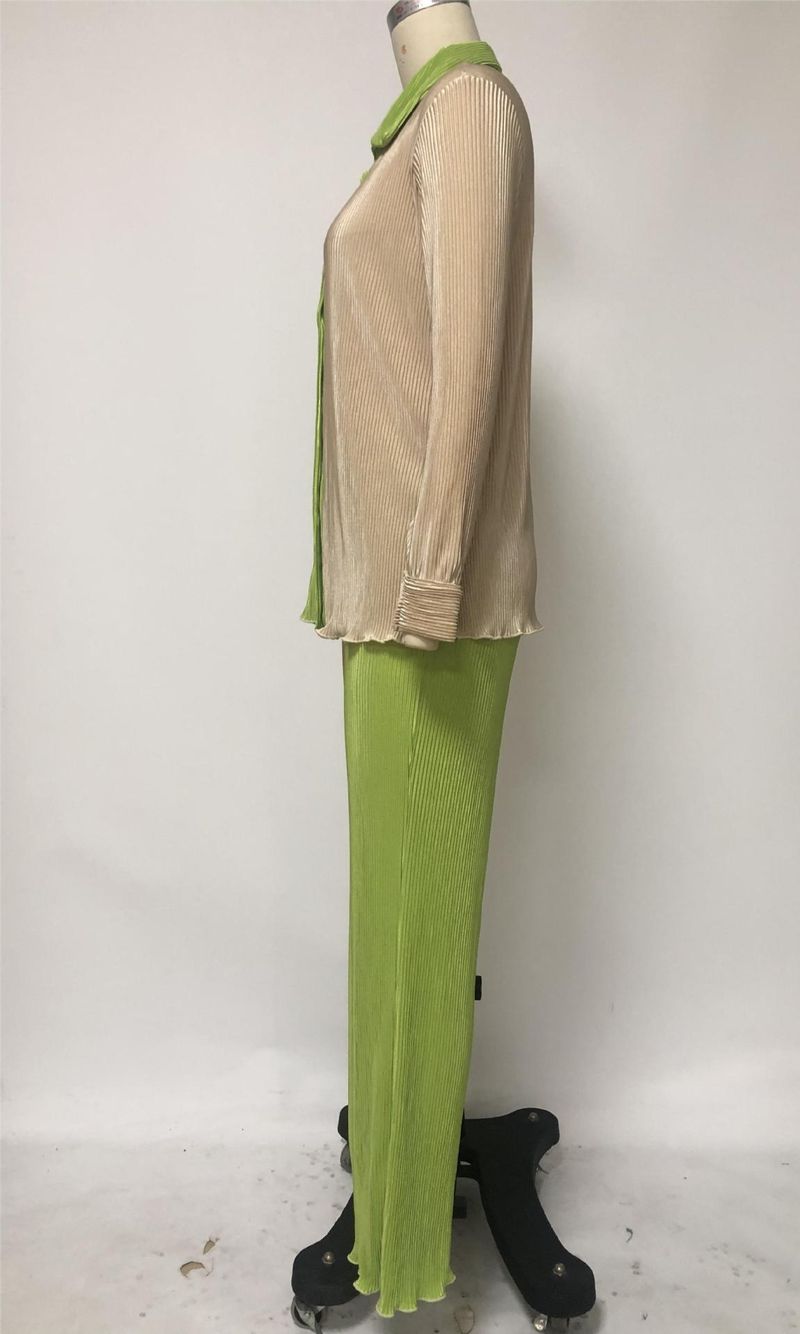 Abbigliamento donna Autunno Nuovi prodotti Colore Stuzzicadenti Tessuto Largo Casual Due Pezzi Completo_voghion.com