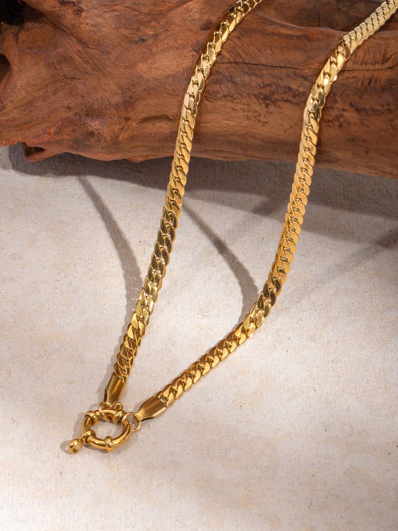 2025 Neuheiten Uworld Mode Edelstahl 18 K Kette Halskette Charme Metall Textur Kragen Schmuck Titan Wasserdicht Collier Femme_voghion.com
