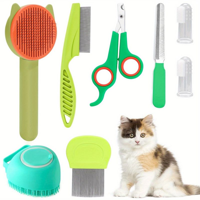 Summary Beauty Kit Nail Clippers And Files Flea Comb Pet Shedding Brush Silicone Toothbrush Customizable Label_voghion.com