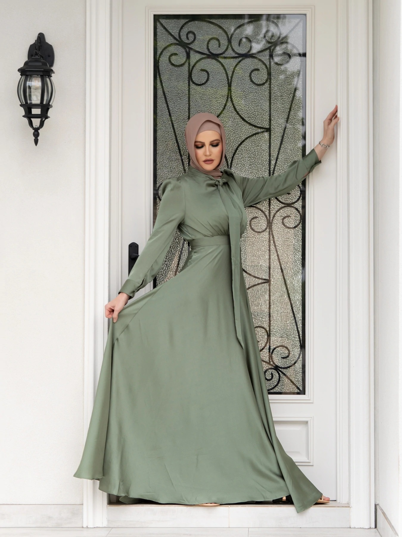 Robe en satin large pour femmes, mode musulmane_voghion.com