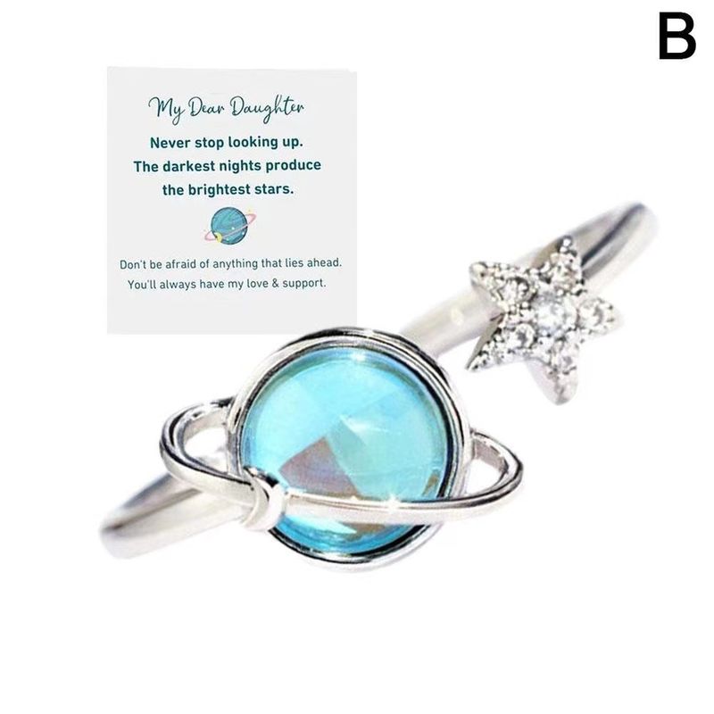 New Rotatable Four-Leaf Clover Open For Women, Unique Design Stress Relief Ring_voghion.com