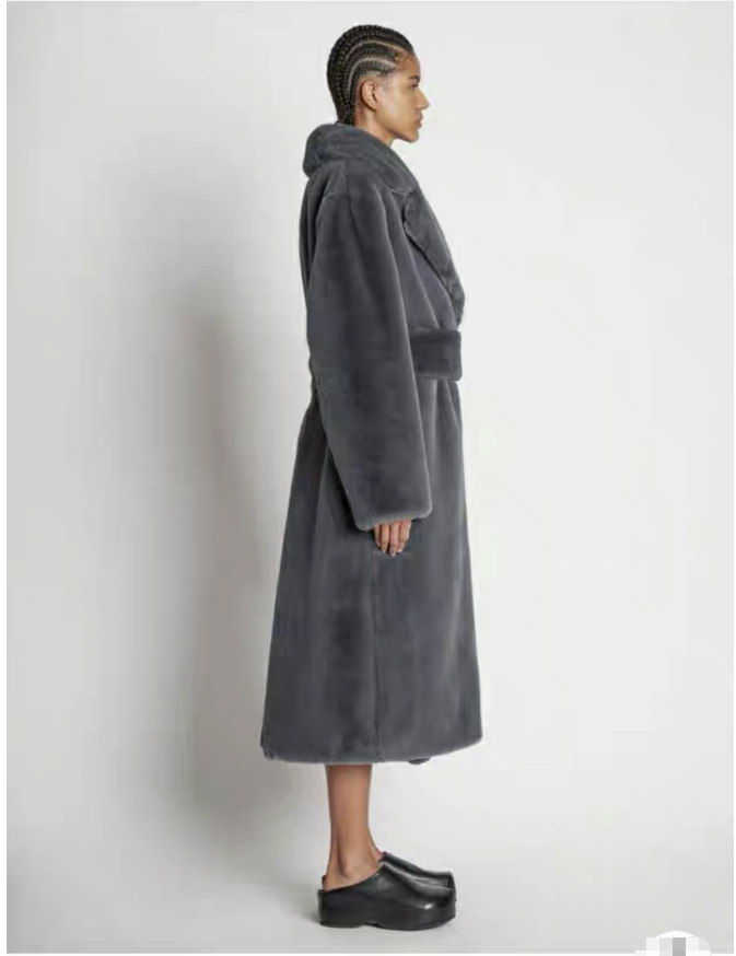 Women's Clothing Long Rabbit Fur Mink Imitation Fur Coat Thickened Coat Women's Slim Plush Coat_voghion.com