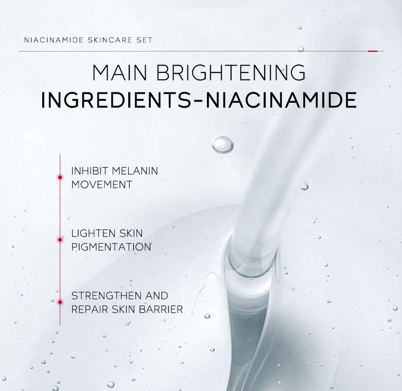 Laike PRO Niacinamid 4-teiliges Set Feuchtigkeitsspendende, feuchtigkeitsspendende, aufhellende Hautfarbe Hautpflegeprodukte Reinigung_voghion.com