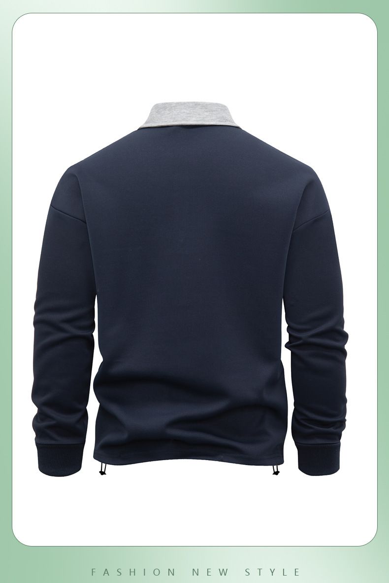 Herren-Sweatshirt mit Reißverschluss – Koreanisch inspirierter Oversize-Pullover mit Stehkragen (Schwarz/Marineblau/Beige/Grau)_voghion.com