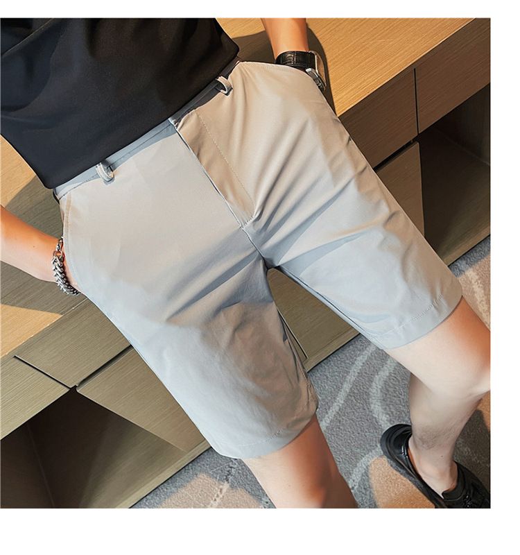 Sommer dünne neue männer casual shorts erfrischende eis seide baumwolle schlanke shorts bequeme hohe elastische herren shorts_voghion.com