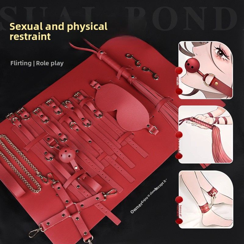 Set di 10 accessori per l'allenamento SM, set SM in pelle, manette sessuali con custodia, prodotti alternativi per adulti_voghion.com