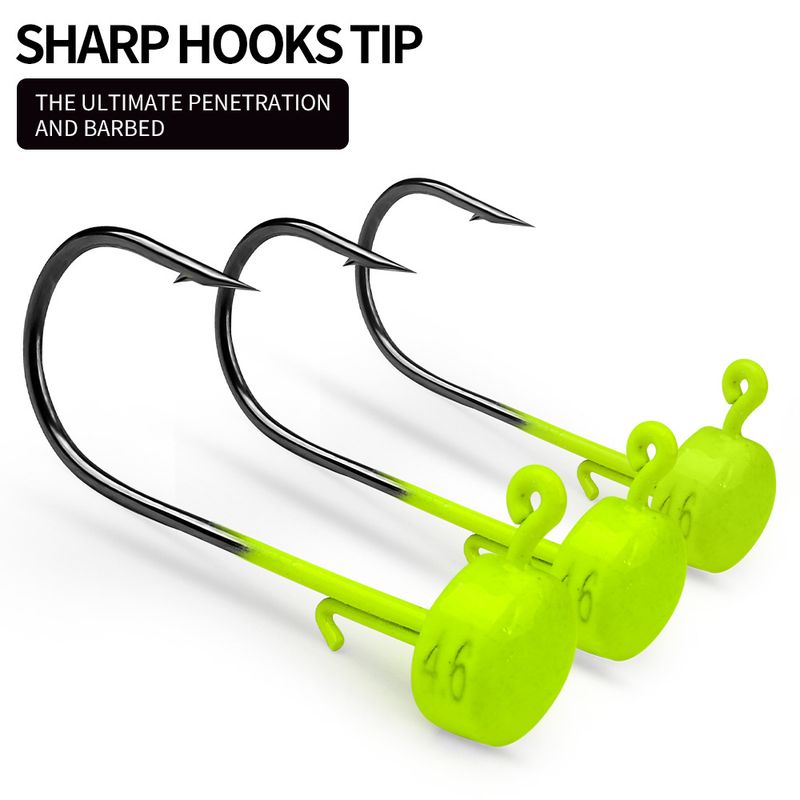 Lure Soft Worm Lead Head Enhanced Sharpness Wild Bass Mandarin Fish Anti-Dehooking Bait Hook Fishing Set_voghion.com