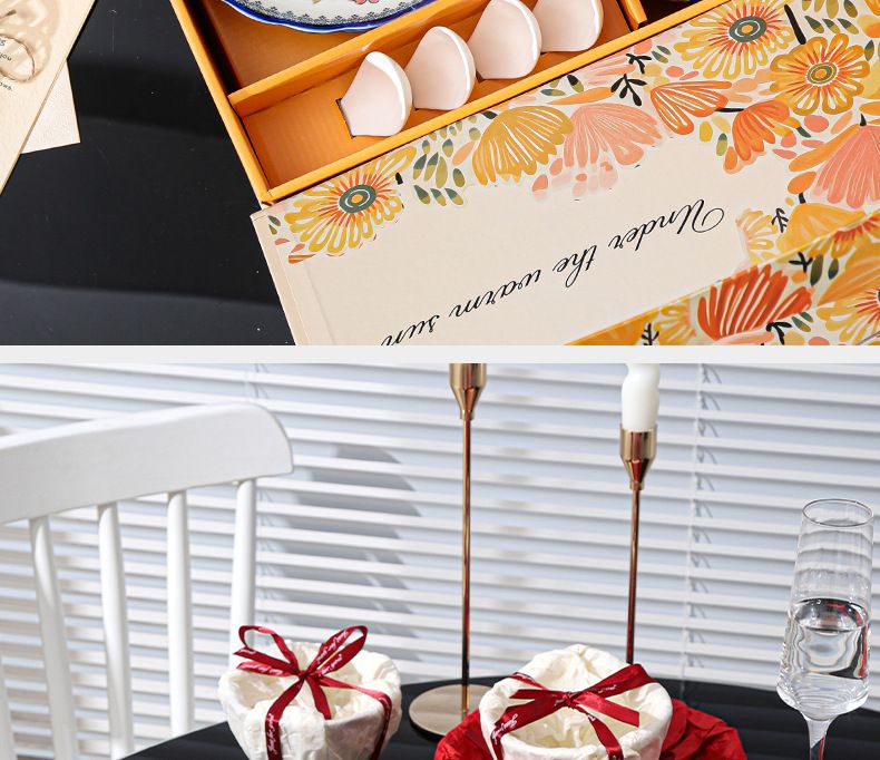 Keramikgeschirr-Set, Haushalts-Einweihungsgeschenk, Schüsseln und Teller-Set, Business-Event-Geschenk_voghion.com