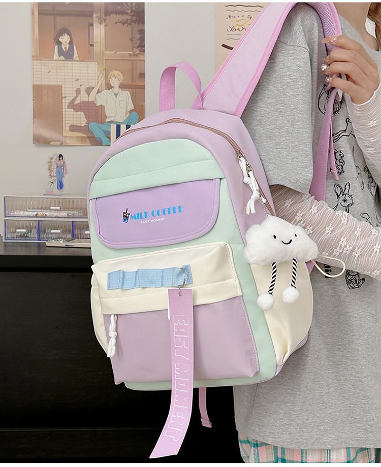 Lightweight Nylon Backpack For Girls - Stylish School & Travel Daypack With Cushioned Straps, Multiple Colors_voghion.com