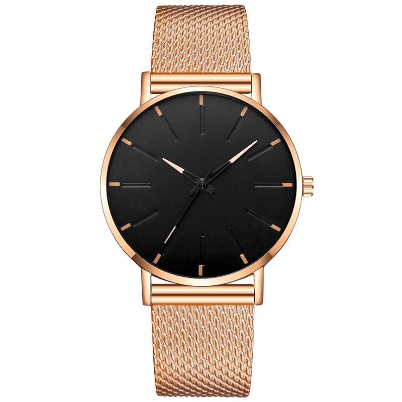 men's and Women's Business color scale fashion watches men's mesh belt thin quartz watches_voghion.com