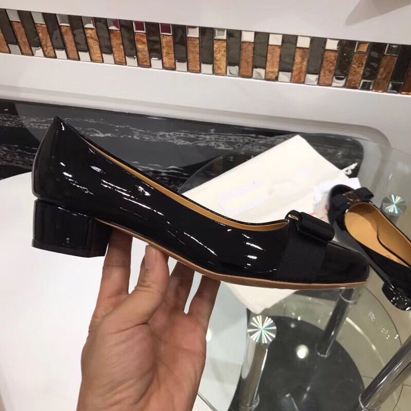 High Version Bowknot Single For Women 2025 New Style Feijia Genuine Leather Red Chunky Heel Shallow Mouth Round Toe_voghion.com