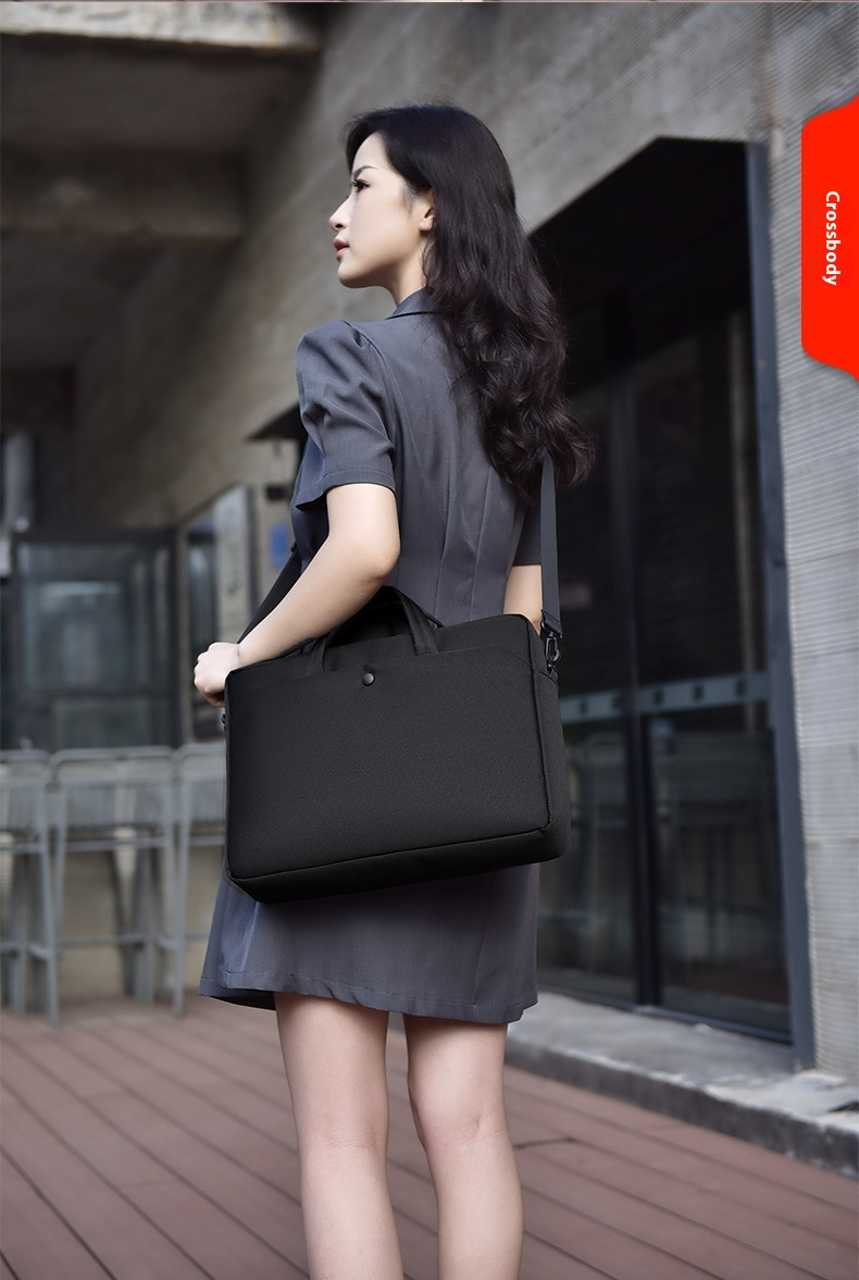 Bolso ligero para ordenador de 16,1 pulgadas, resistente al agua y a los golpes, ideal para viajes, con correa para sujetar la maleta, ideal para estudiantes y profesionales._voghion.com