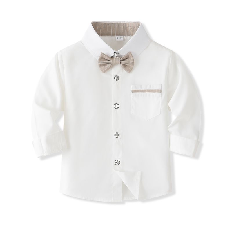 Kleinkind Jungen Kleidung Britischen Stil Kinder Langarm Hemd Overall Anzug Junge Bankett Host Leistung Kleines Kleid_voghion.com