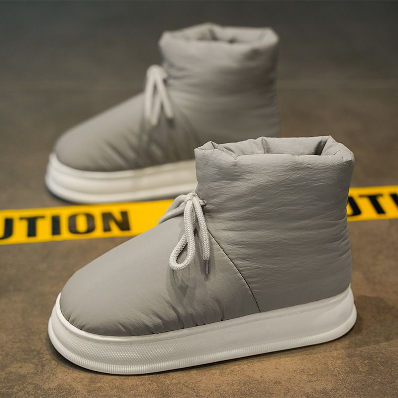Męskie buty na wysokim obcasie z materiału puchowego, z podszewką z polaru, pogrubione, ciepłe, nowe, zimowe, odporne na zimno, Northeast_voghion.com