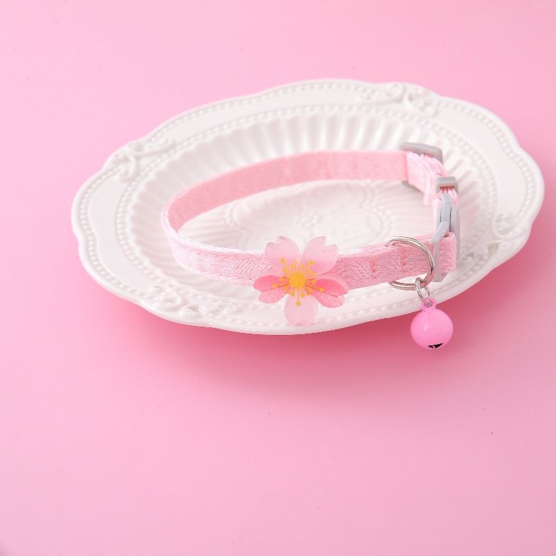 Collare per gatti con campanellino e fiocco in pizzo rosa Fairy, accessori per animali domestici_voghion.com