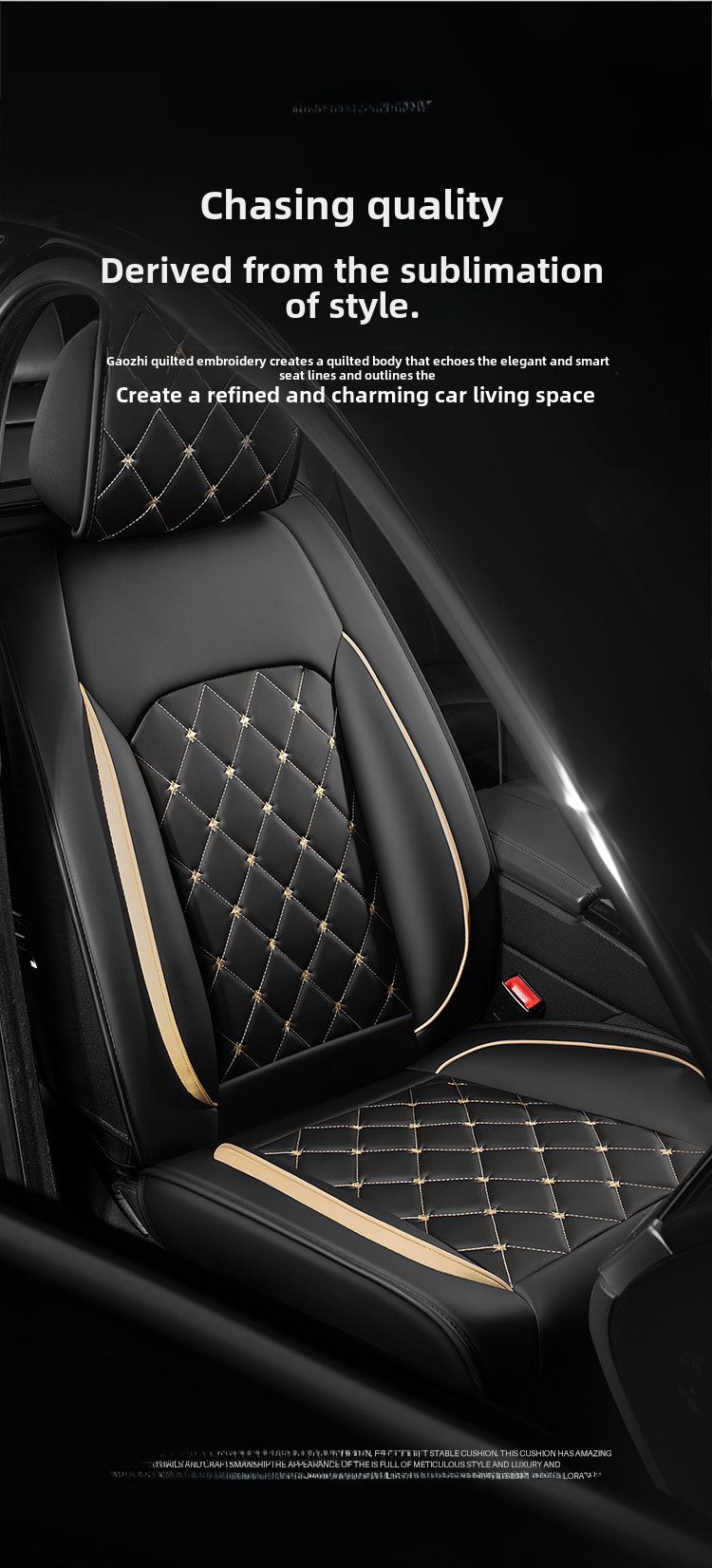 Nueva funda para asiento de coche con diseño de dibujos animados de cabeza de perro universal para las cuatro estaciones con cojín de cuero con diamantes y todo incluido de Crown_voghion.com