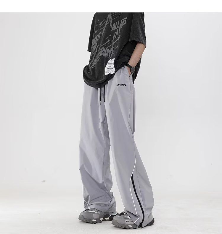 Charge For Men In Summer, Thin And Cool, Trendy Brand, Loose Casual P, American High Arcade Style, Wide Leg Sports_voghion.com