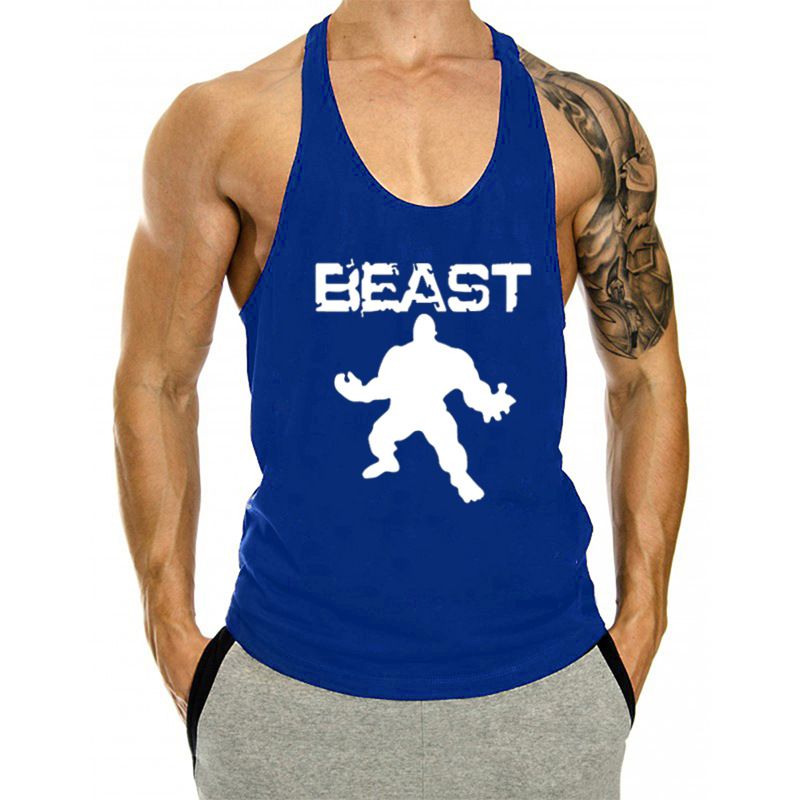 Sports Workout Casual Printed Quick-Dry Breathable Split Muscle Trendy Fitness Tank Top_voghion.com