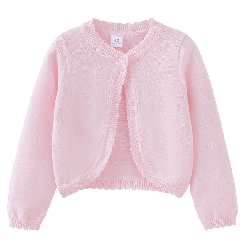Cardigan léger en tricot pour fille - Cache-maillot d'été à bouton unique (73-110 cm, 3 couleurs)_voghion.com